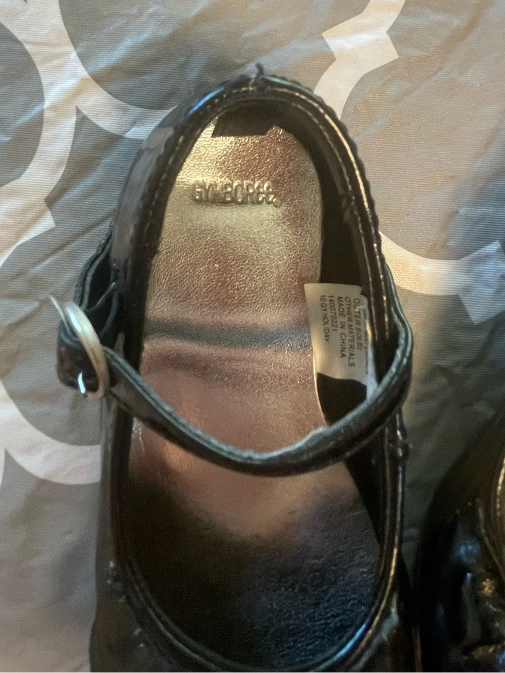 Adorable Gymboree toddler Girls Sz 5Black Patent Mary Jane flats with Ruffle